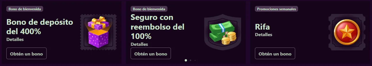 Avantgarde Casino promociones con bono de depósito del 400%, reembolso del 100% y rifa semanal